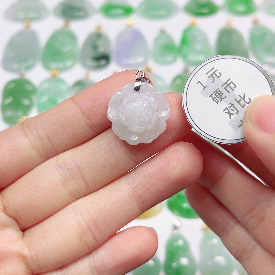 零***翡翠银S925镶嵌挂件