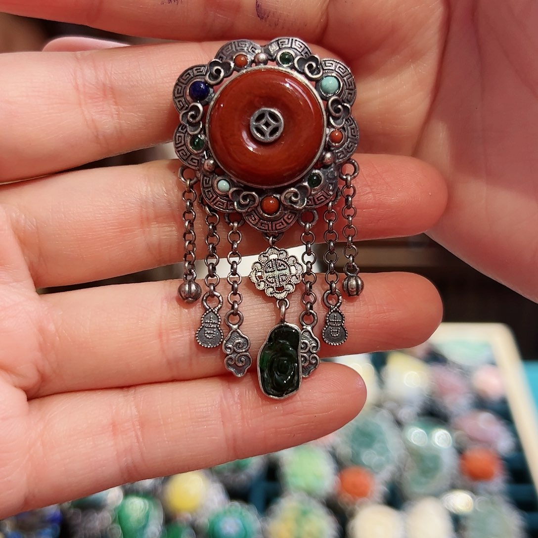 玛瑙/玉髓戒指银S925镶嵌