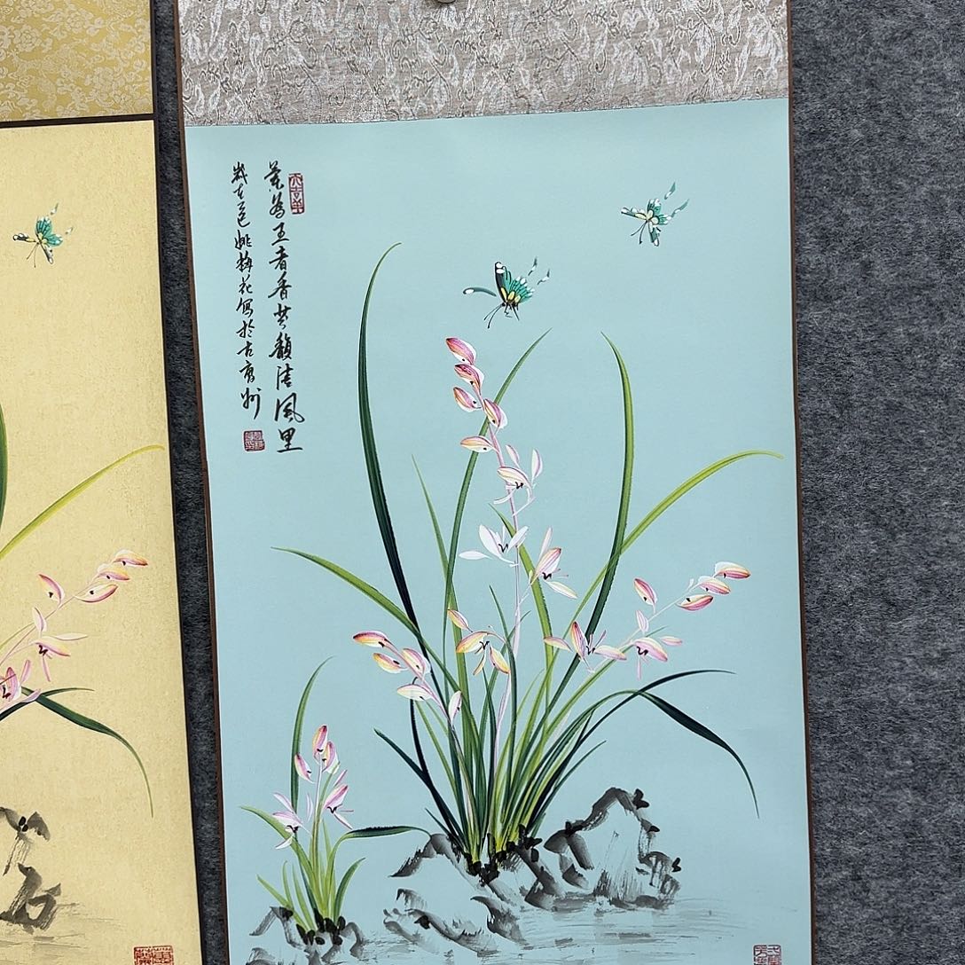 国画国画立体兰花