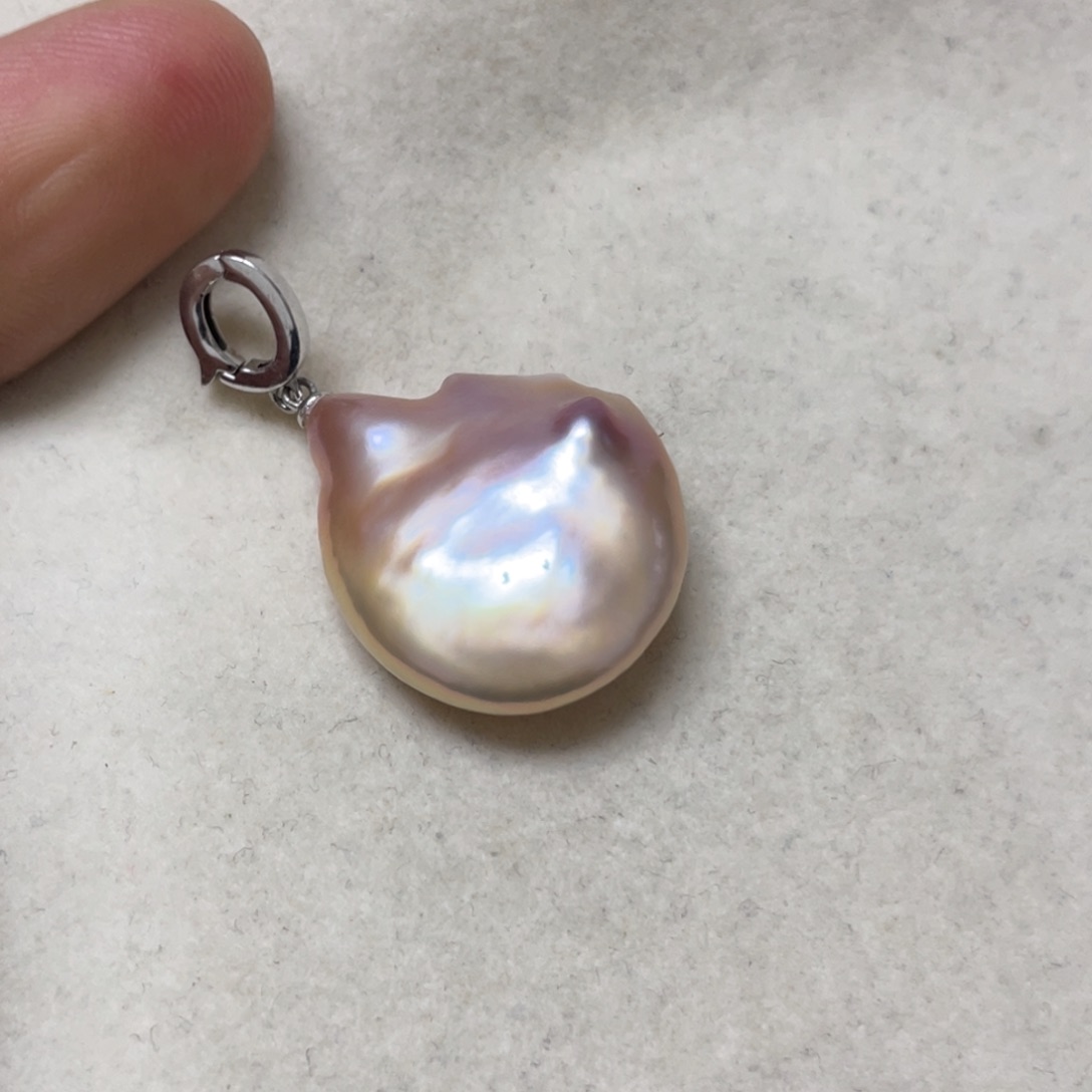 淡水珍珠吊坠(不含链)银S925镶嵌