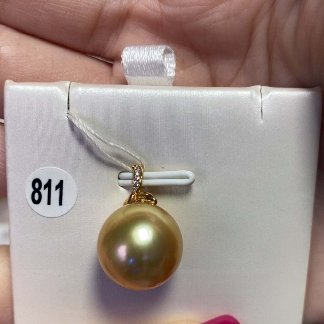 海水珍珠吊坠(不含链)18K金镶嵌