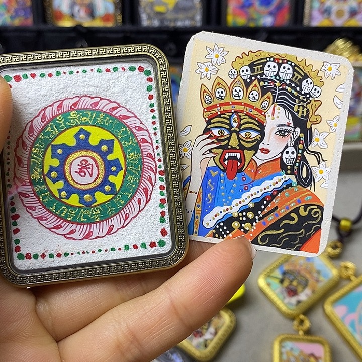 铜铁合金类唐卡之家前世今生➕心咒
