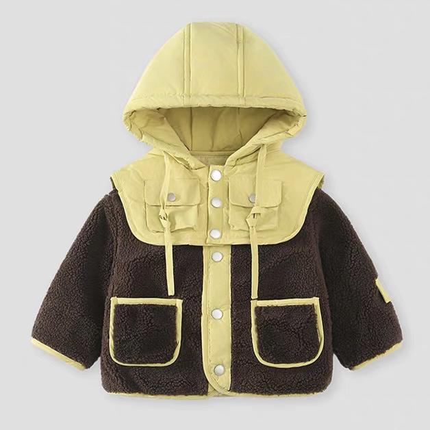 儿童设计款棉衣羊羔毛夹棉外套