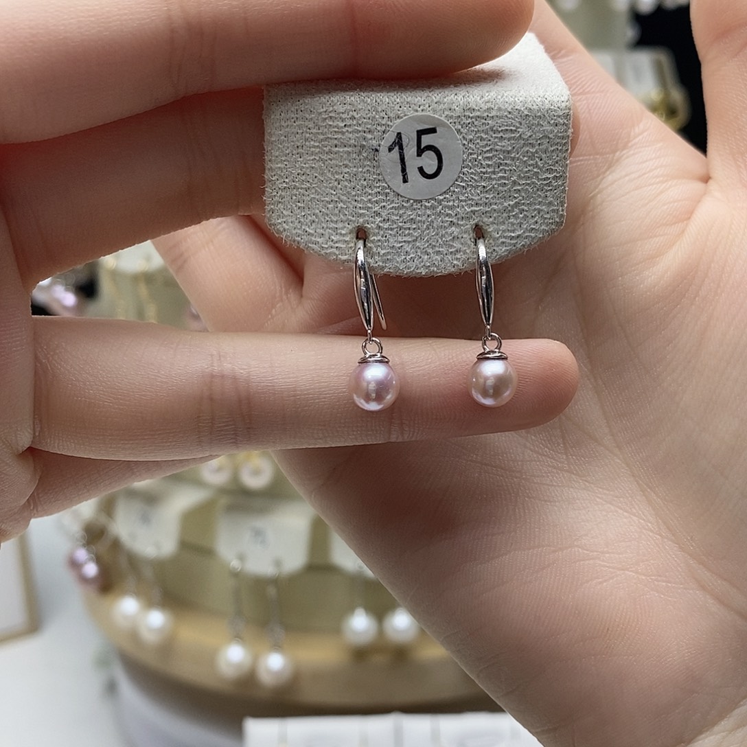 淡水珍珠耳饰银S925镶嵌