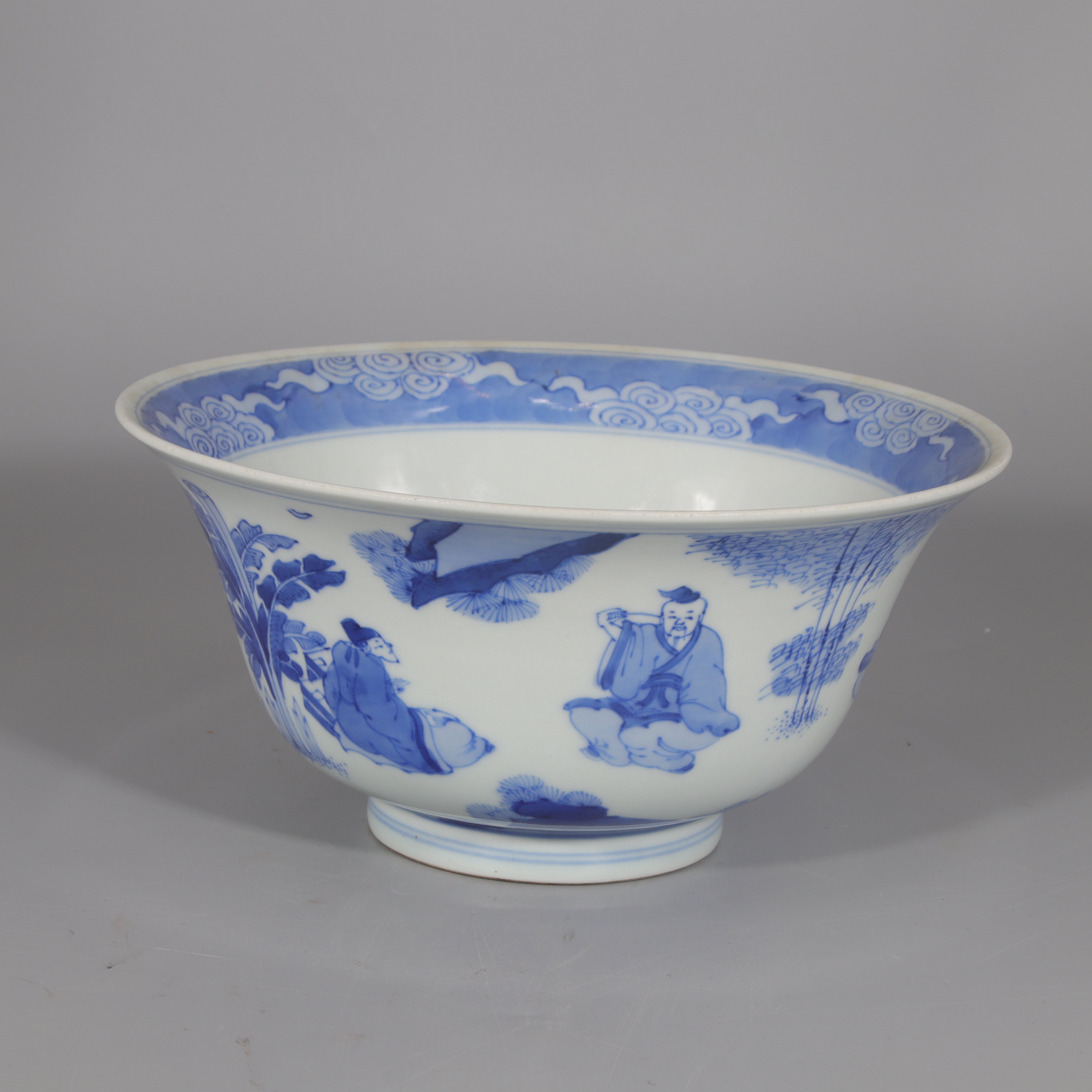 青花山水人物纹碗 H501-209