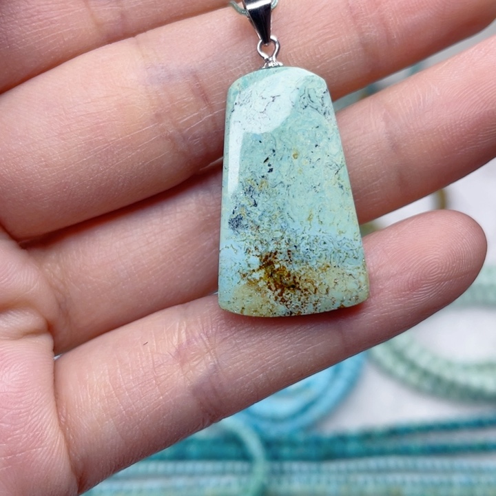 绿松石银S925镶嵌颈饰