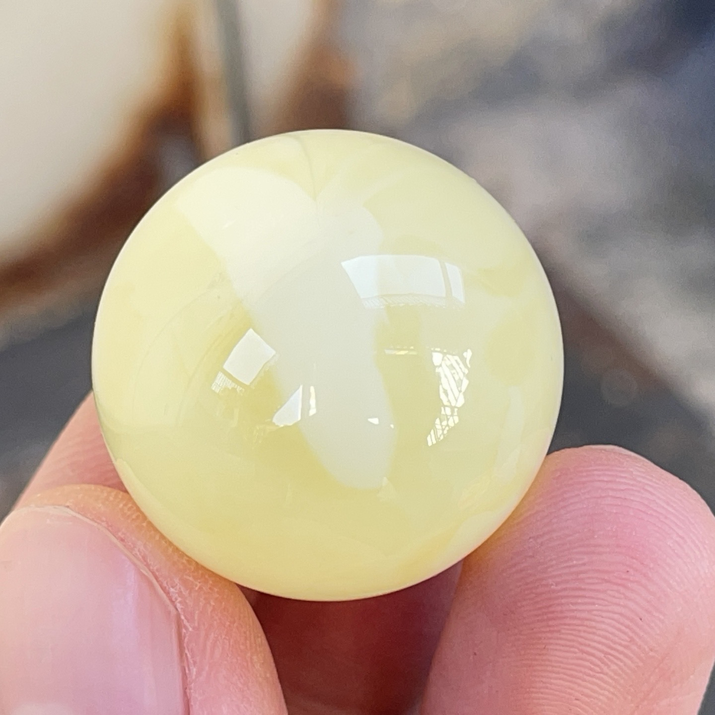 纯天然蜜蜡26mm精品白花蜡圆珠单珠 蜡质好重10.2克多样性发一颗