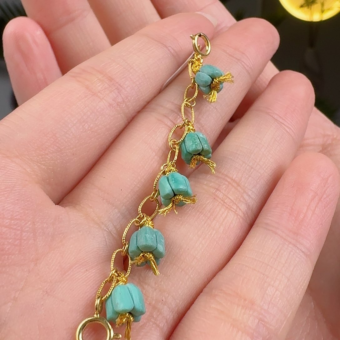 绿松石珠宝奇石18K金镶嵌