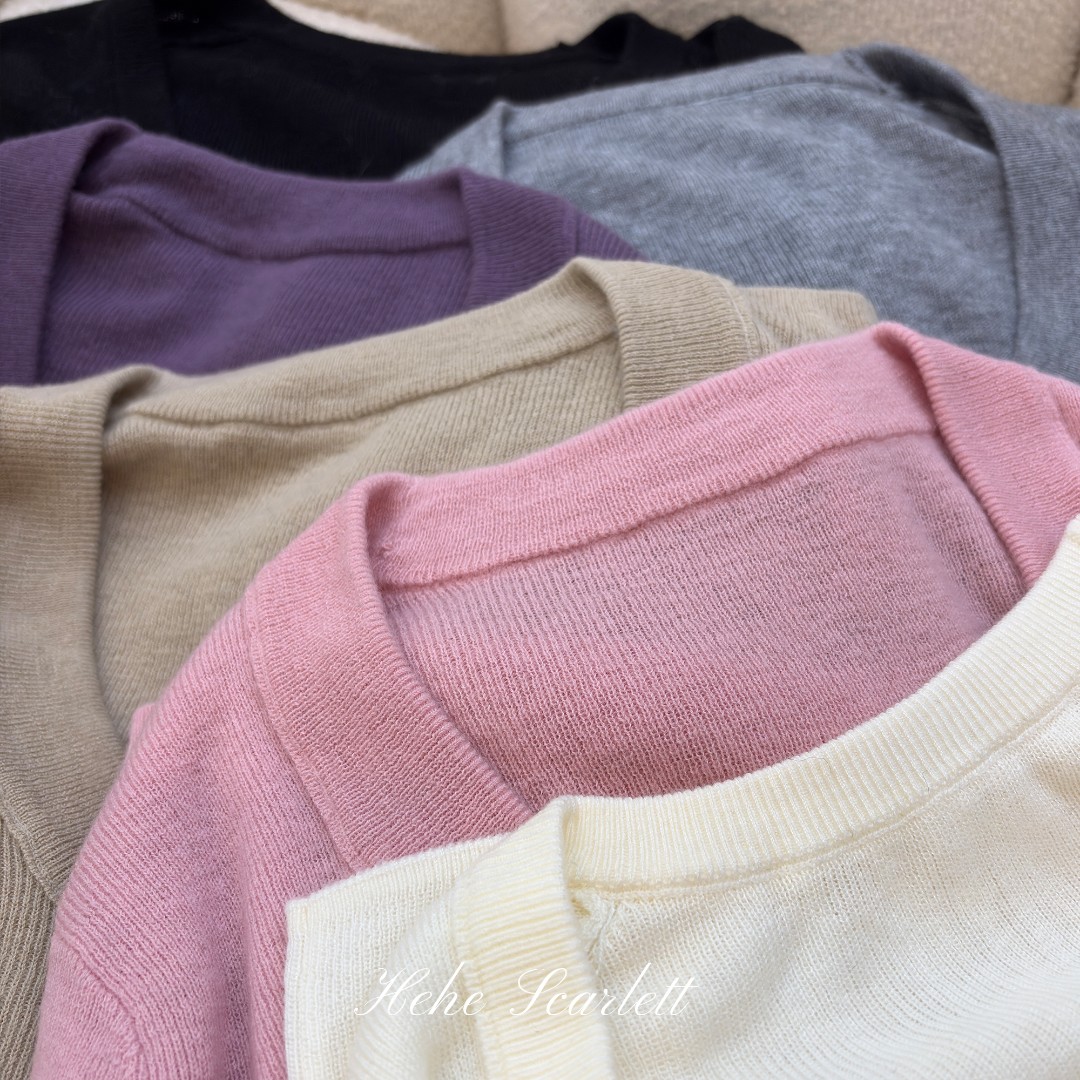 【11/8上新】百搭B入 经典羊毛T 100%超细美丽诺羊毛U领打底针织衫