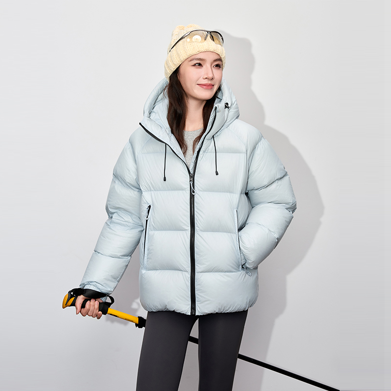 2025冬季新款户外时尚面包连帽羽绒服短款加厚外套男女情侣同款