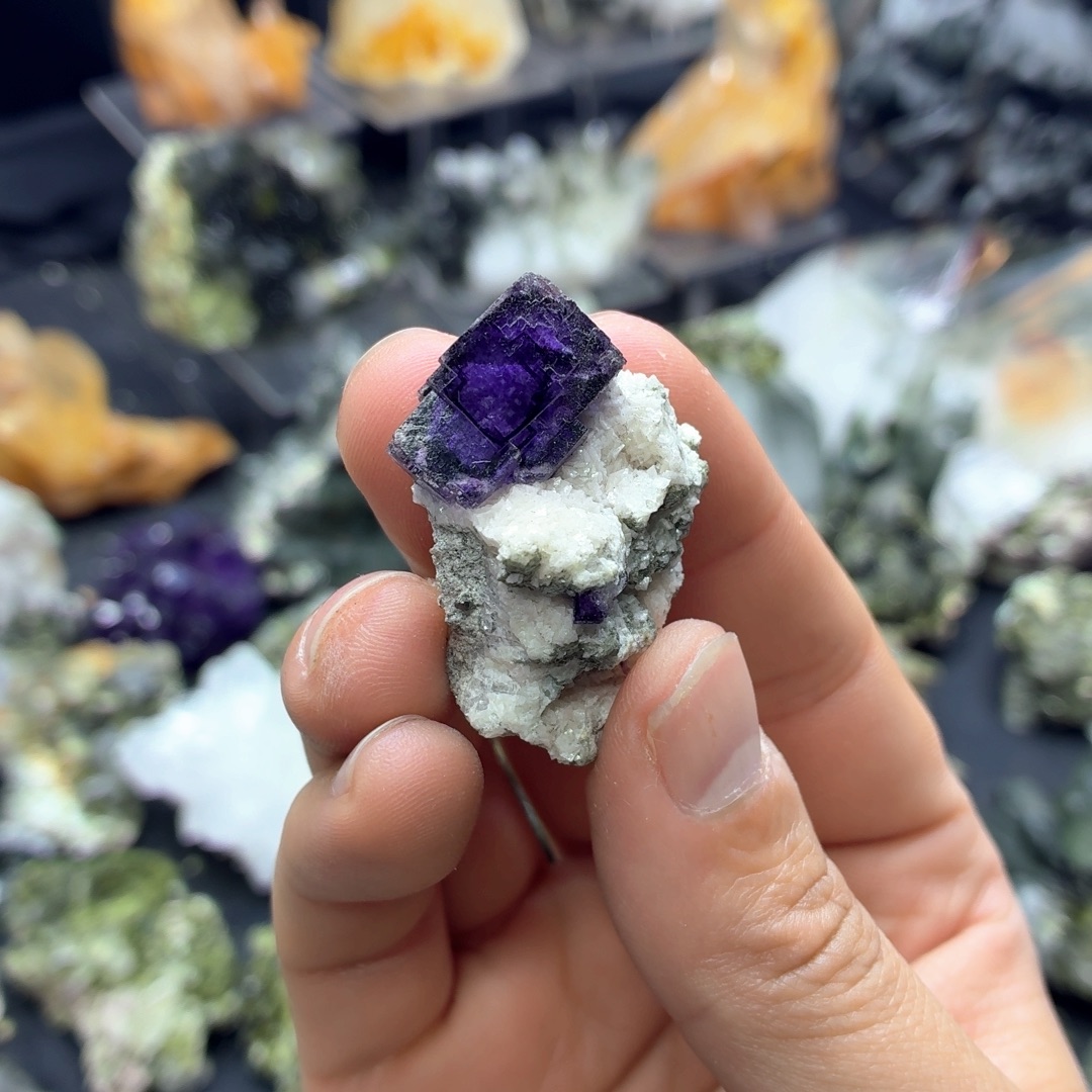 石材超美紫色萤石