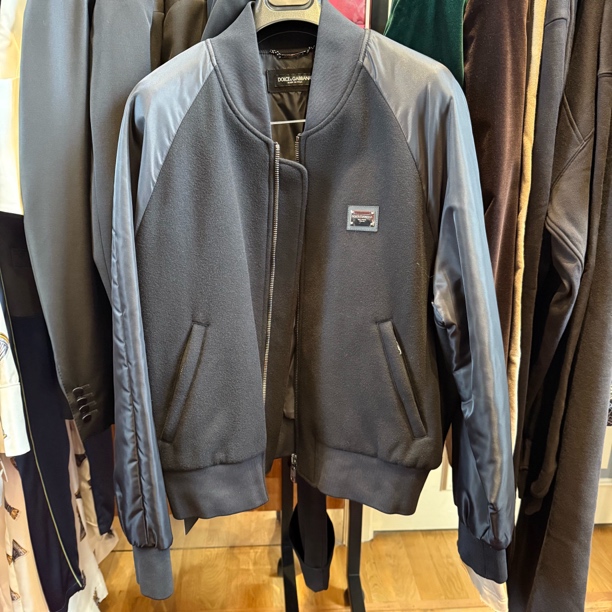 （可可在米兰）D...G新款意式剪裁羊皮羊毛棉服夹克