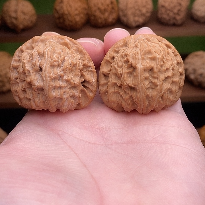 文玩核桃吊坠微微修球白