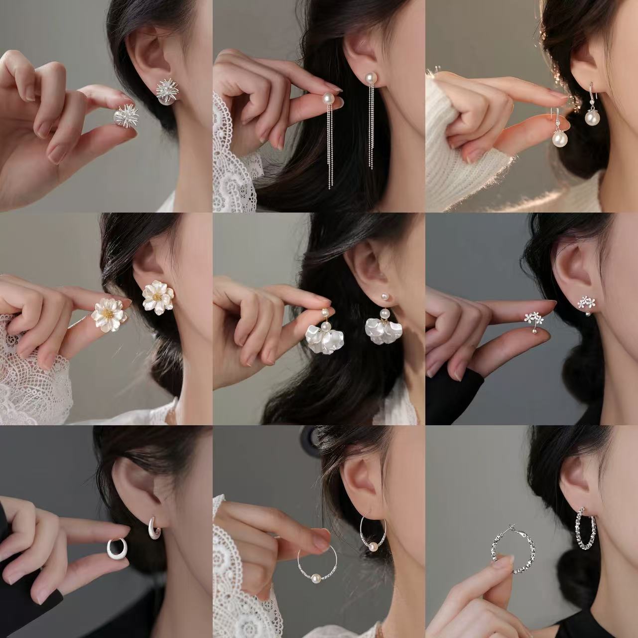 铜合金耳饰  轻奢高级感气质百搭韩版耳环合集1