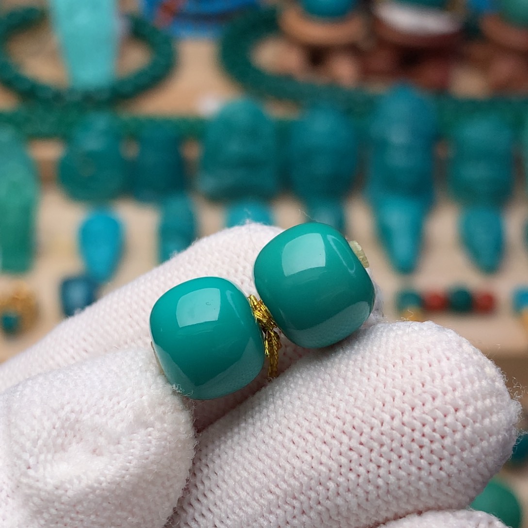 绿松石珠宝奇石未镶嵌10.5mm