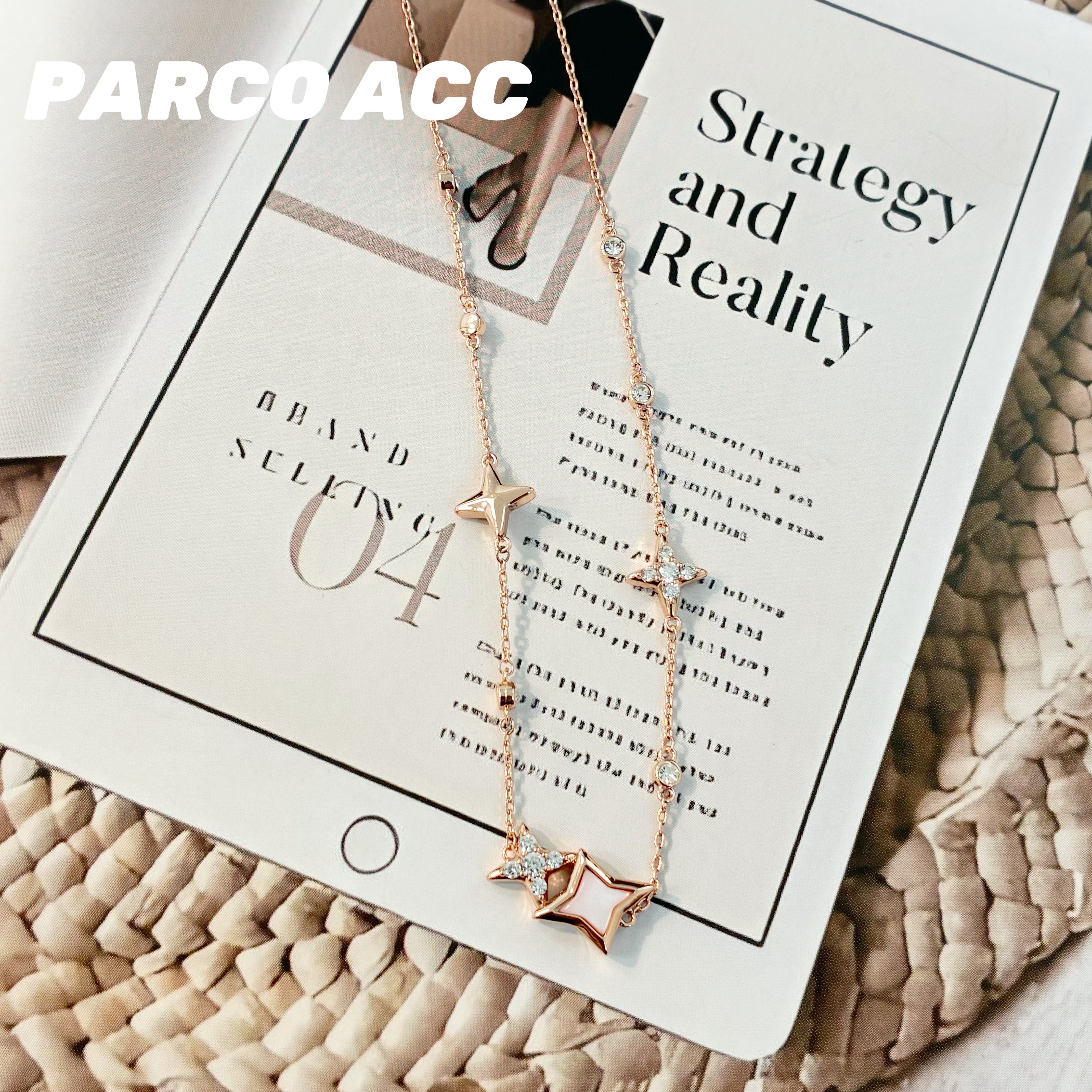 铜合金项链 H501 MJUR 粉白星芒项链