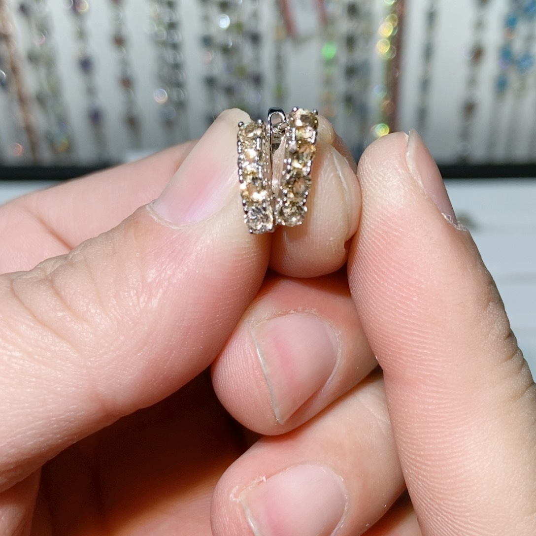 绿水晶戒指银S925镶嵌