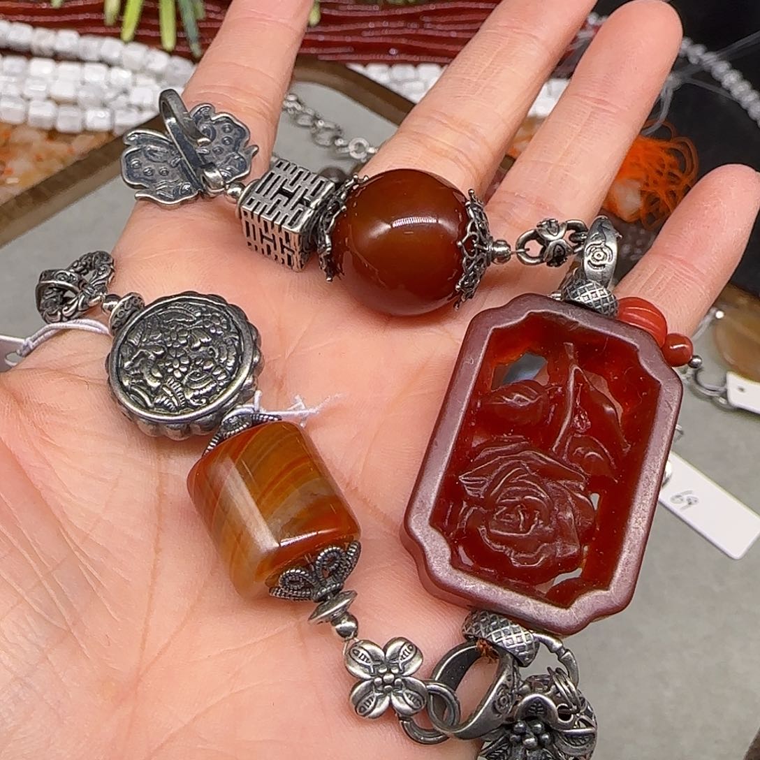 玛瑙/玉髓合金珠宝半成品06一条