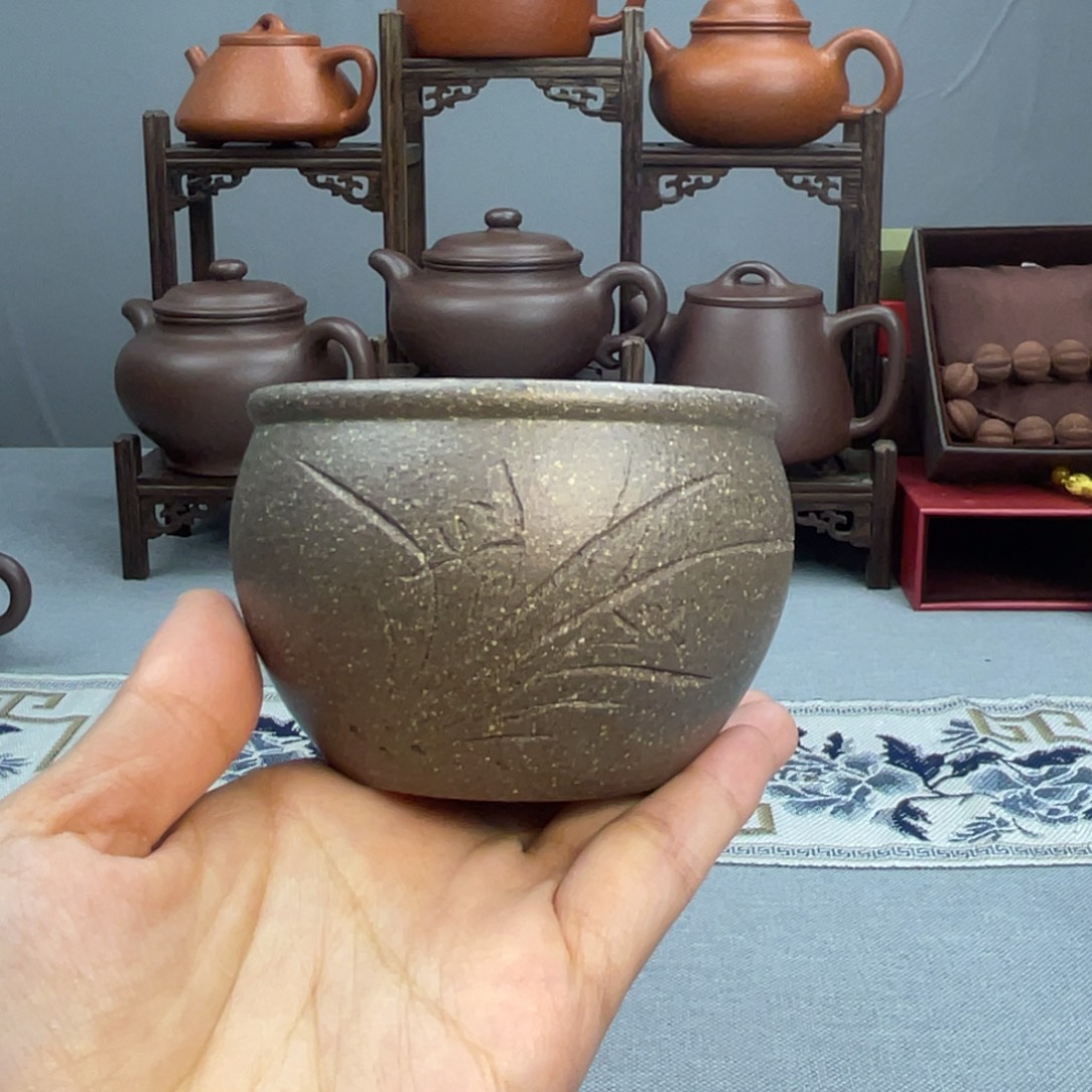 紫砂茶杯天晴兰花  杯