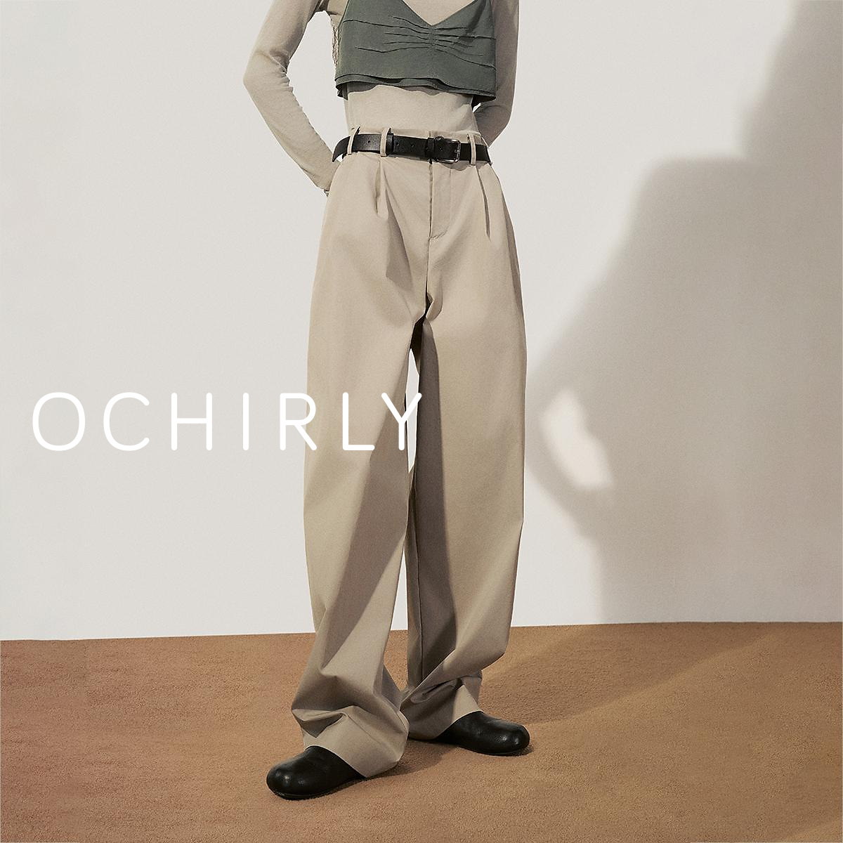 OCHIRLY欧时力 直筒西装长裤女裤子宽松通勤休闲垂感2025春季新品