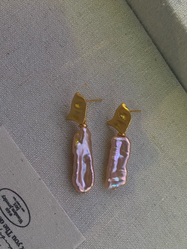 E118 淡水琵琶珍珠s925银针轻奢时尚耳钉