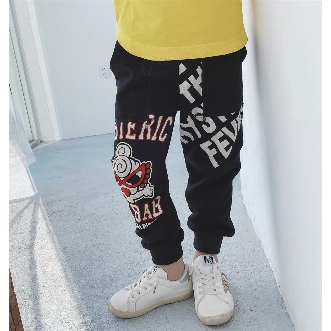 2001【字母大头】春秋时尚休闲印花卫裤