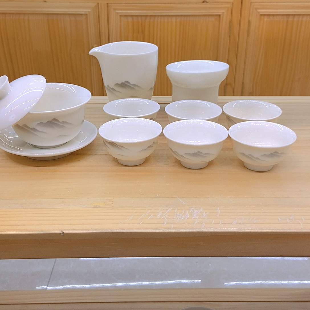 羊脂玉瓷茶具套装