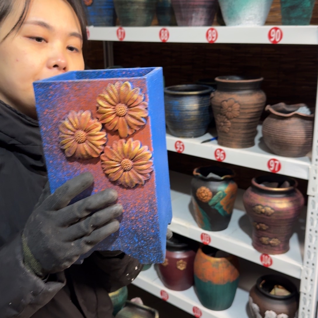 红陶红陶花盆炸炸炸