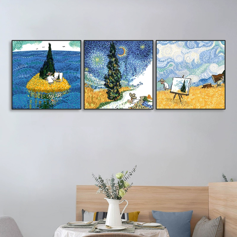 梵高艺术风格装饰画可用于客厅卧室餐厅玄关电表箱