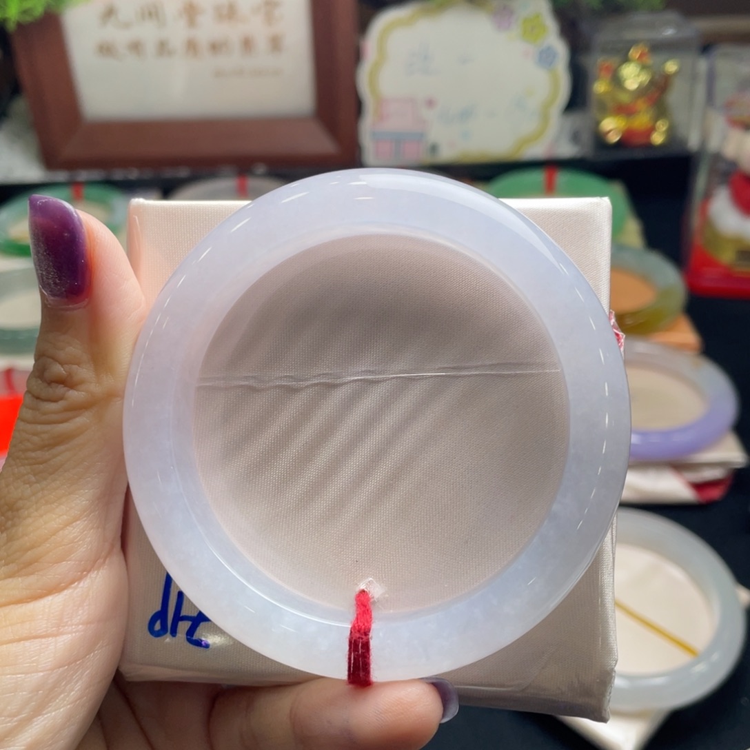 龙***班翡翠未镶嵌手镯57+正圈