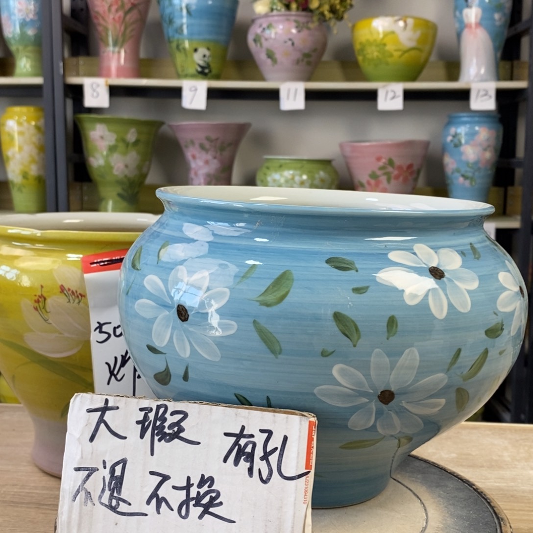 景德镇手工手绘陶瓷花盆