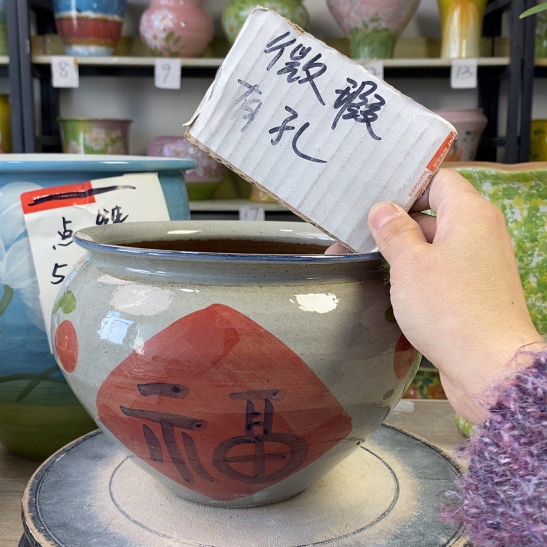 景德镇手工手绘陶瓷花盆