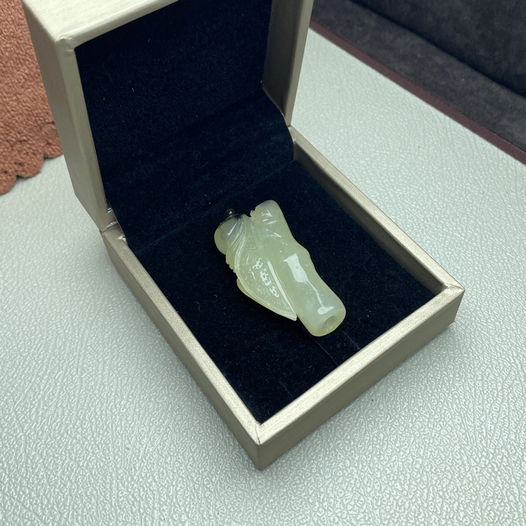 竹子款玉石饰品玉佩项坠手工