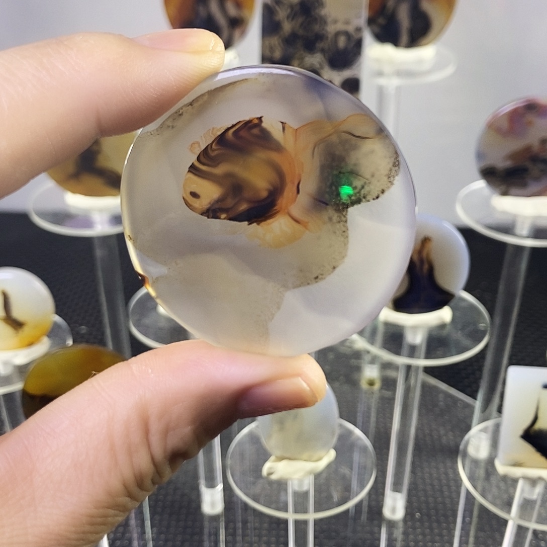 合成碳硅石非金属时尚图纹画面石饰品