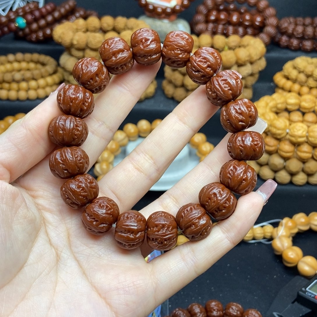 猴头核桃手串努*哥玉化粗筋八棱