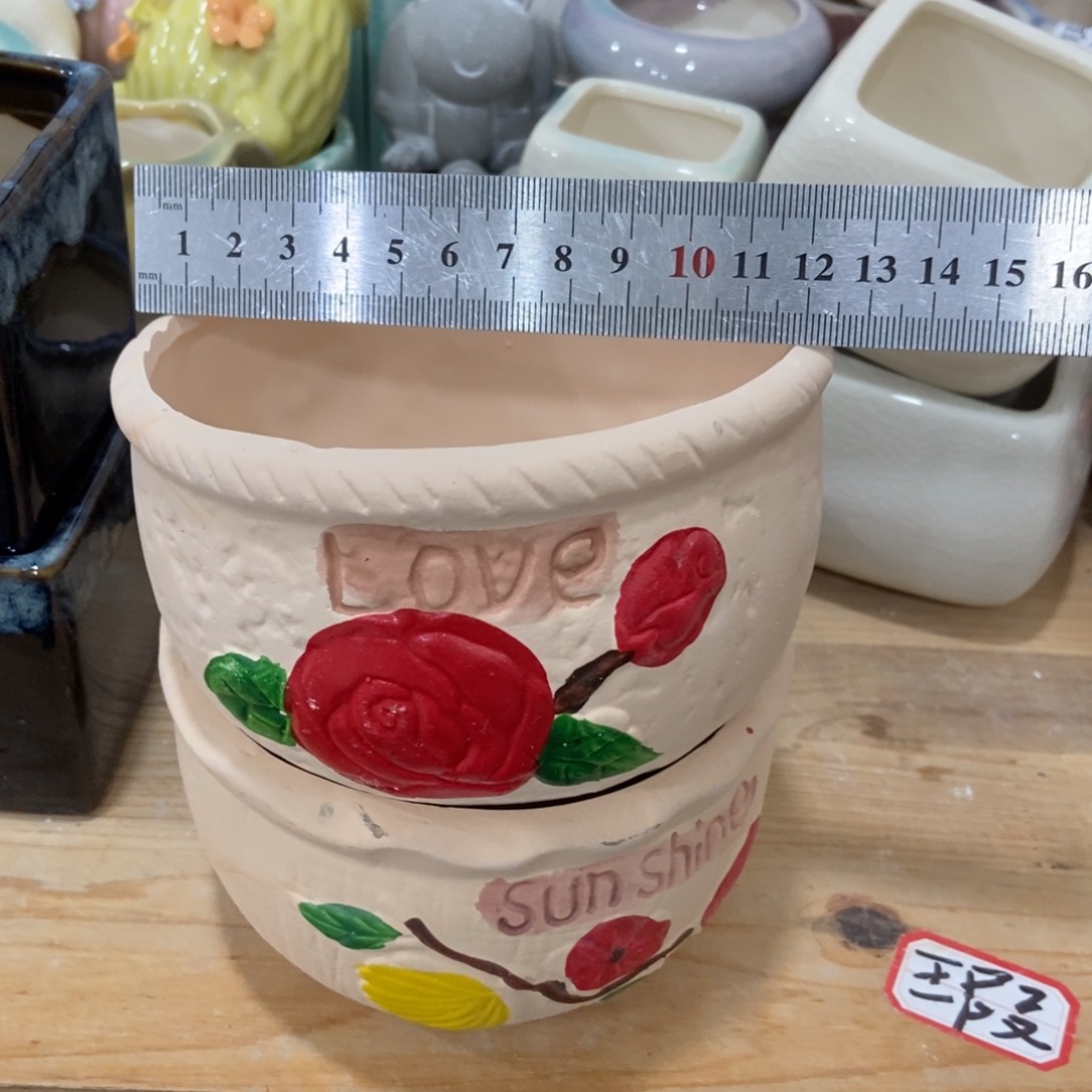 红陶高温陶瓷花盆