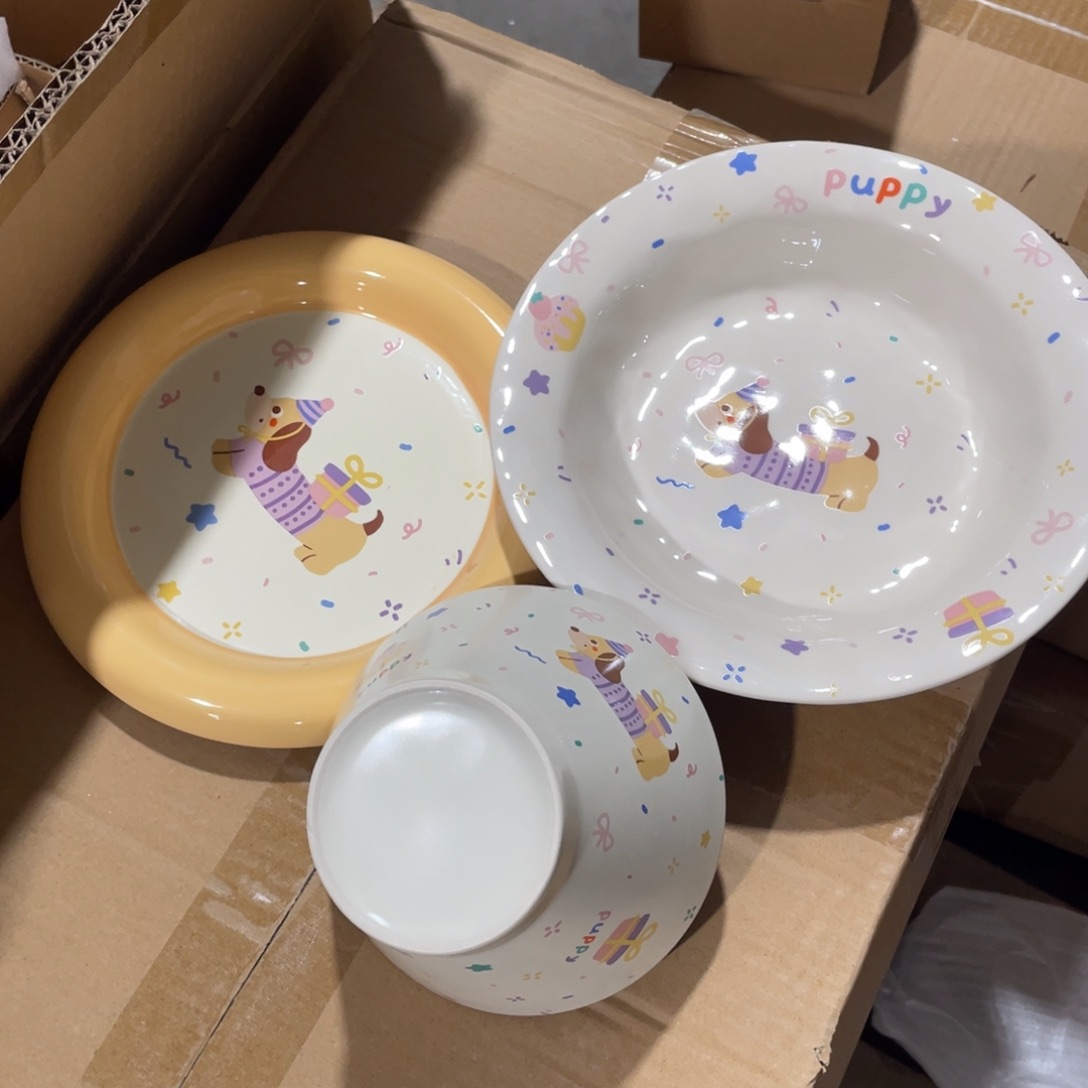 陶瓷餐具系列累成狗三件套
