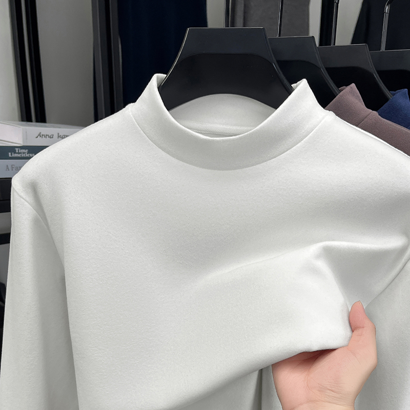 【清仓福利】秋冬长袖男士加厚德绒打底卫衣半高领保暖加厚百搭