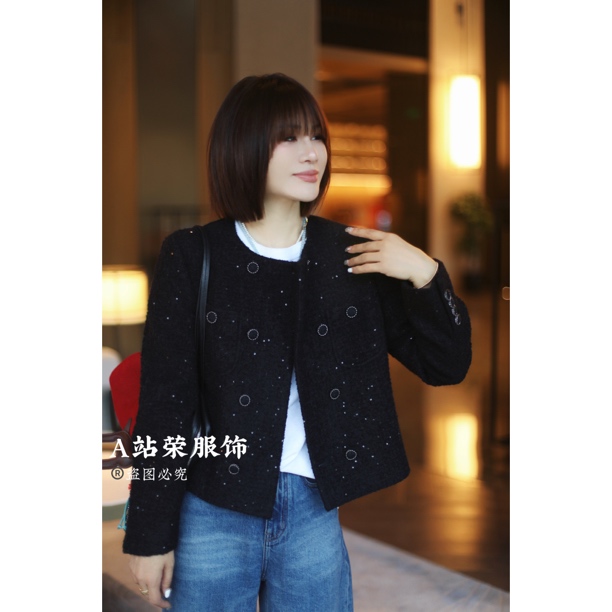 【荣姐精选】气质十足圈圈纱小香外套