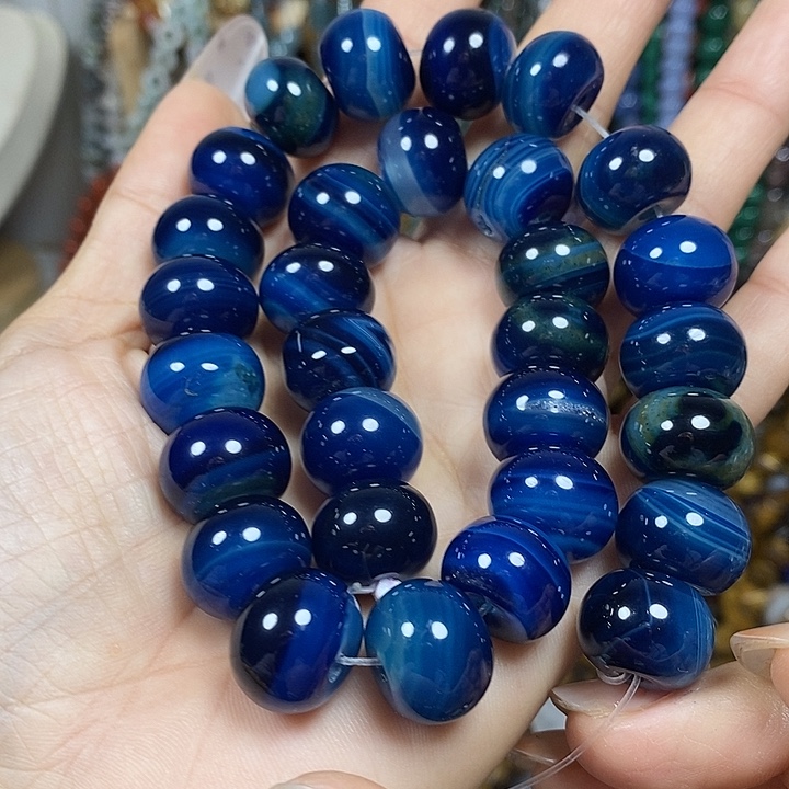 玛瑙/玉髓未镶嵌珠宝半成品玛瑙算盘珠卡15mm