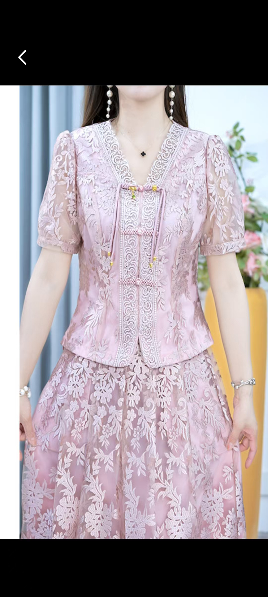 A0496高端气质新中式国风夏季女款提花连衣裙套装