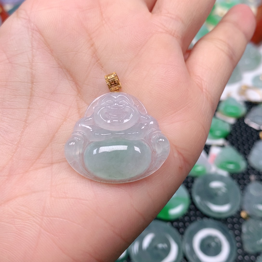 【闪购商品】翡翠吊坠(不含链)18K金镶嵌馬*本