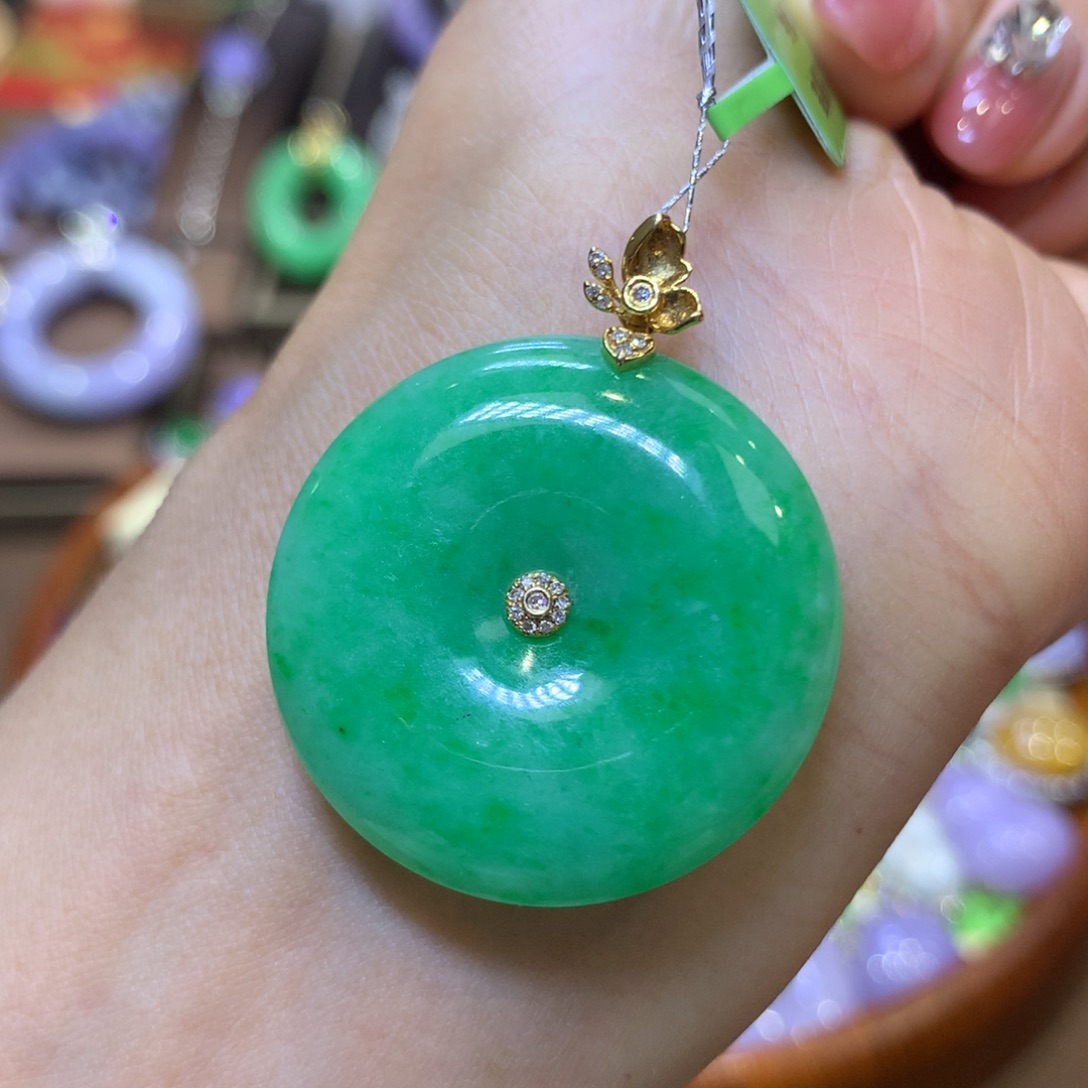 【闪购商品】翡翠18K金镶嵌颈饰翡翠