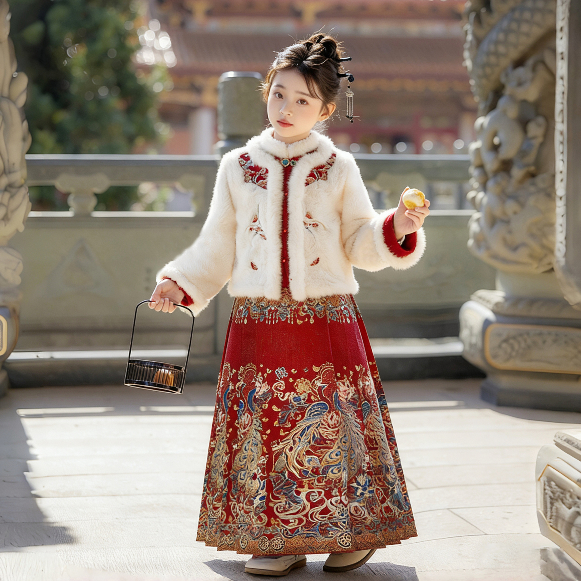 旗袍女童国风中式加绒拜年服冬季2025新款加厚保暖儿童喜庆zh