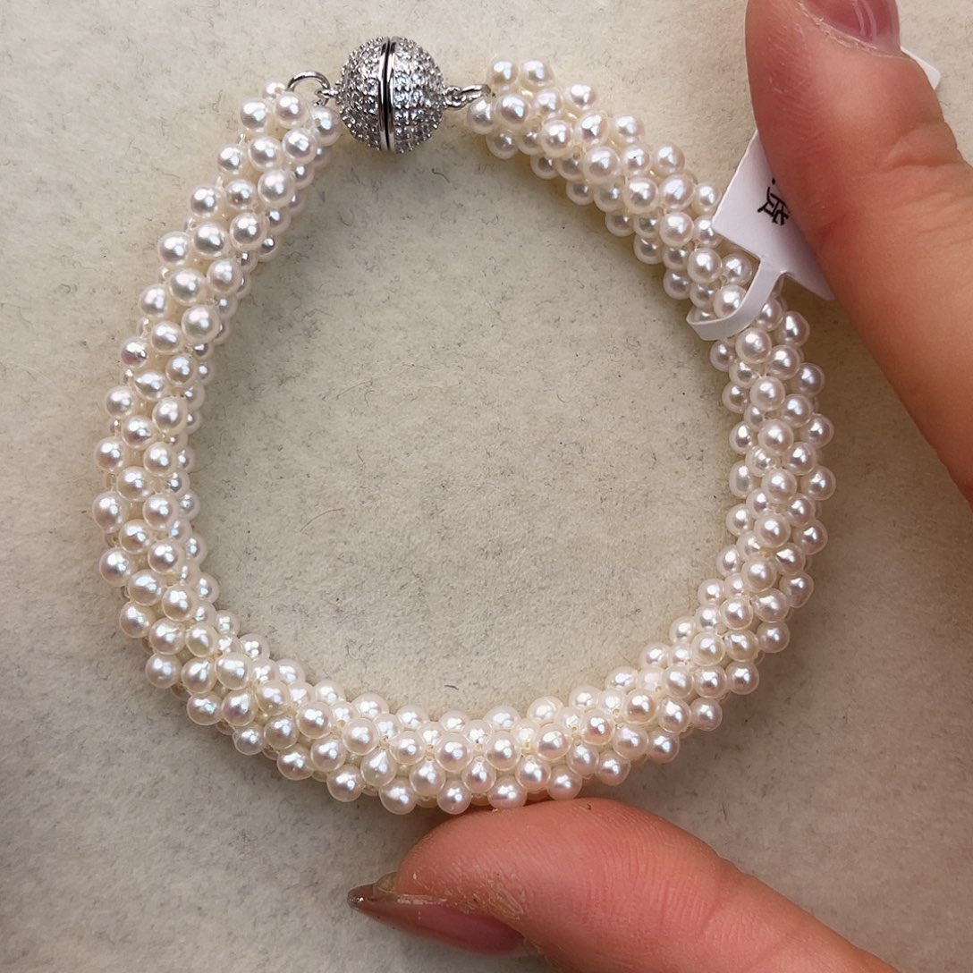 手绳淡水珍珠银S925镶嵌