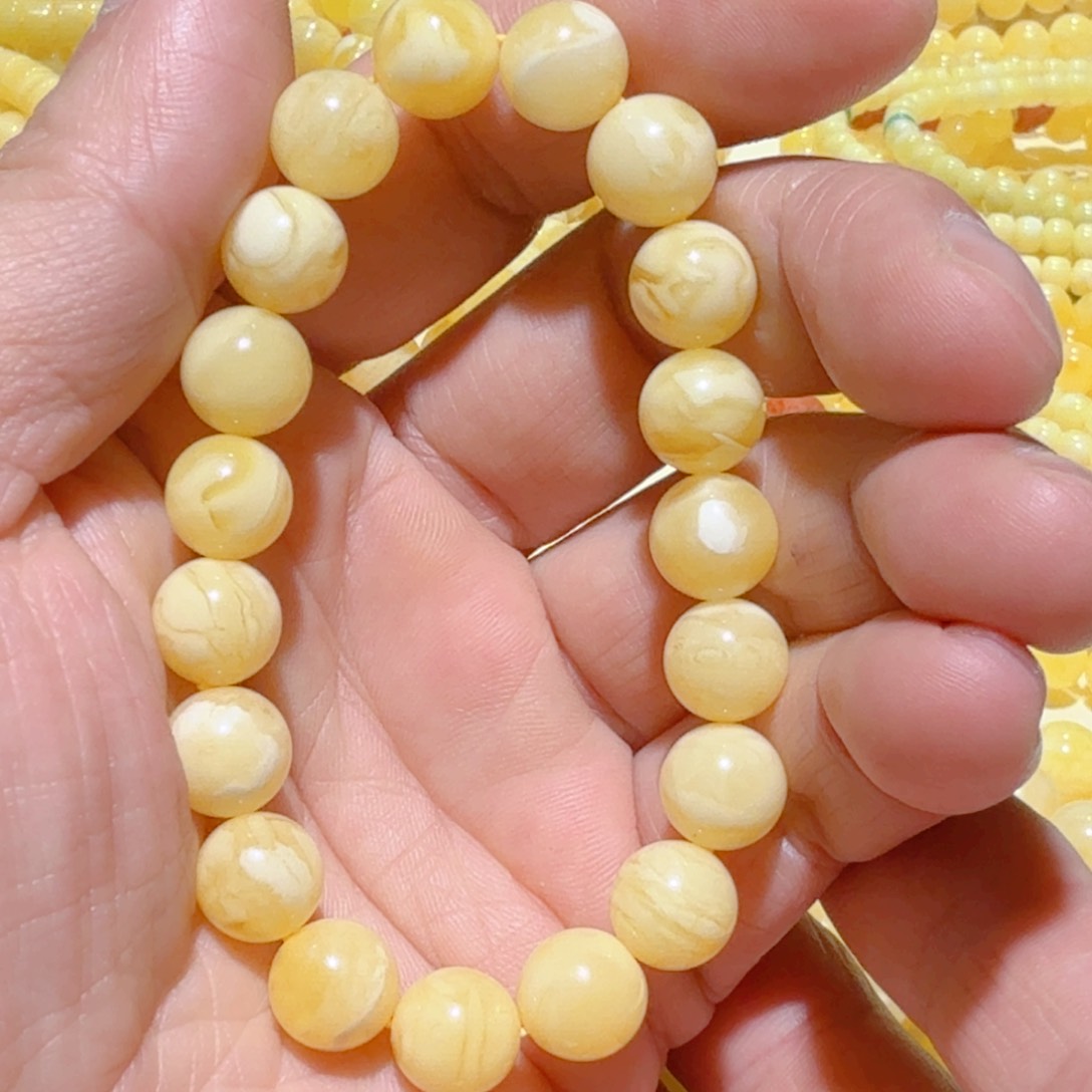 蜜蜡手串未镶嵌琥珀蜜蜡手串10mm+