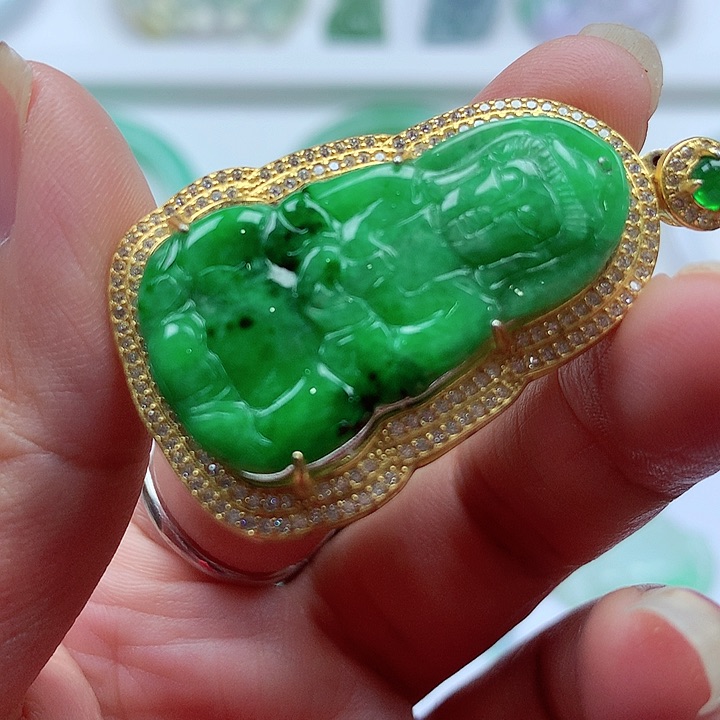 颈饰银S925镶嵌翡翠翡翠