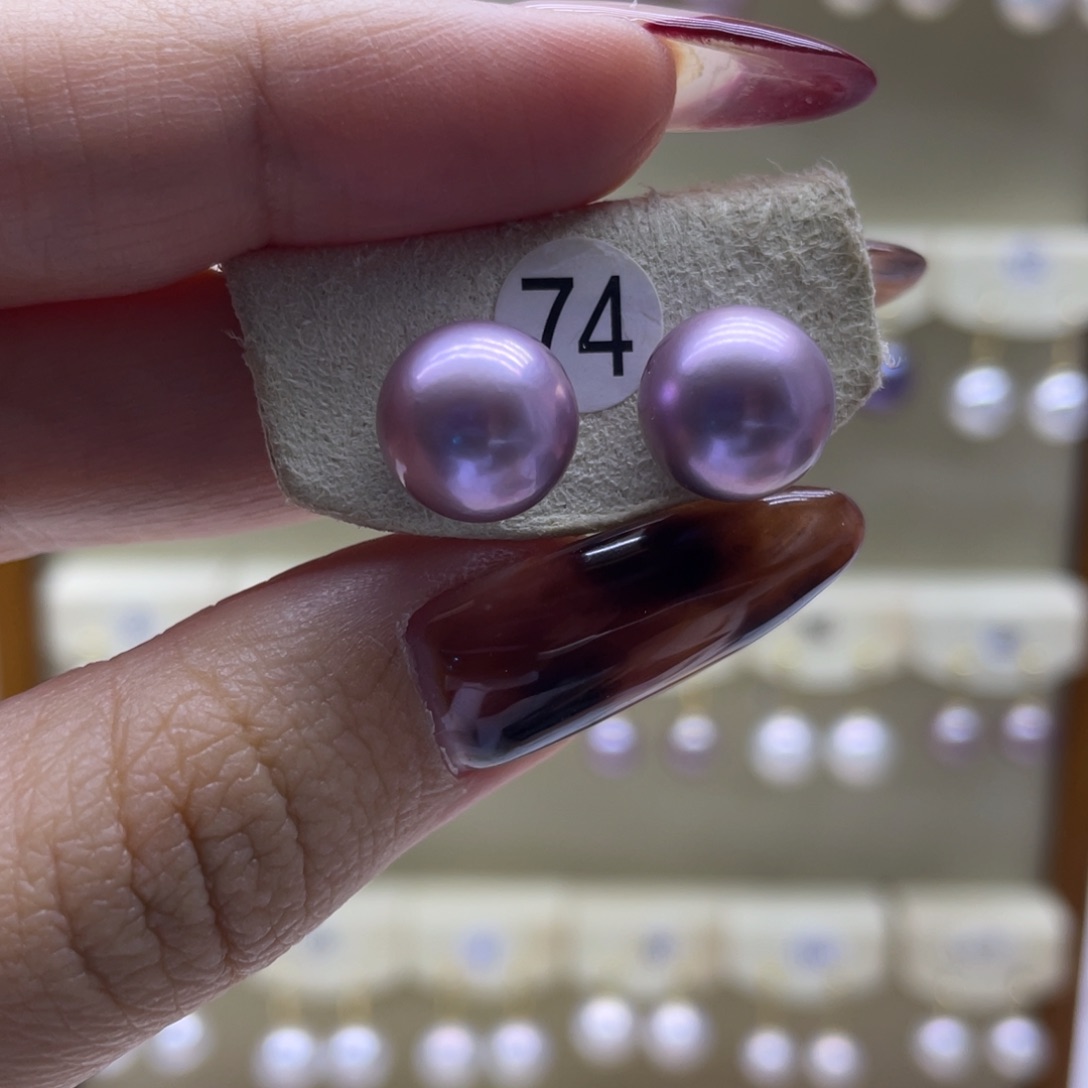 淡水珍珠耳饰18K金镶嵌