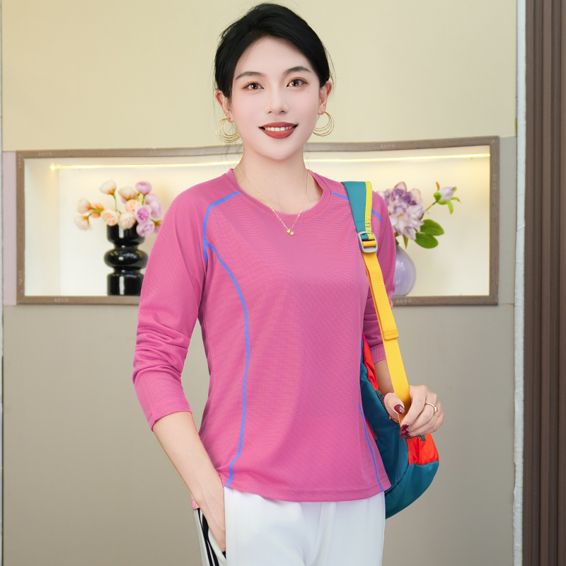 运动上衣女长袖秋季薄款休闲宽松运动t恤情侣速干透气健身跑步服