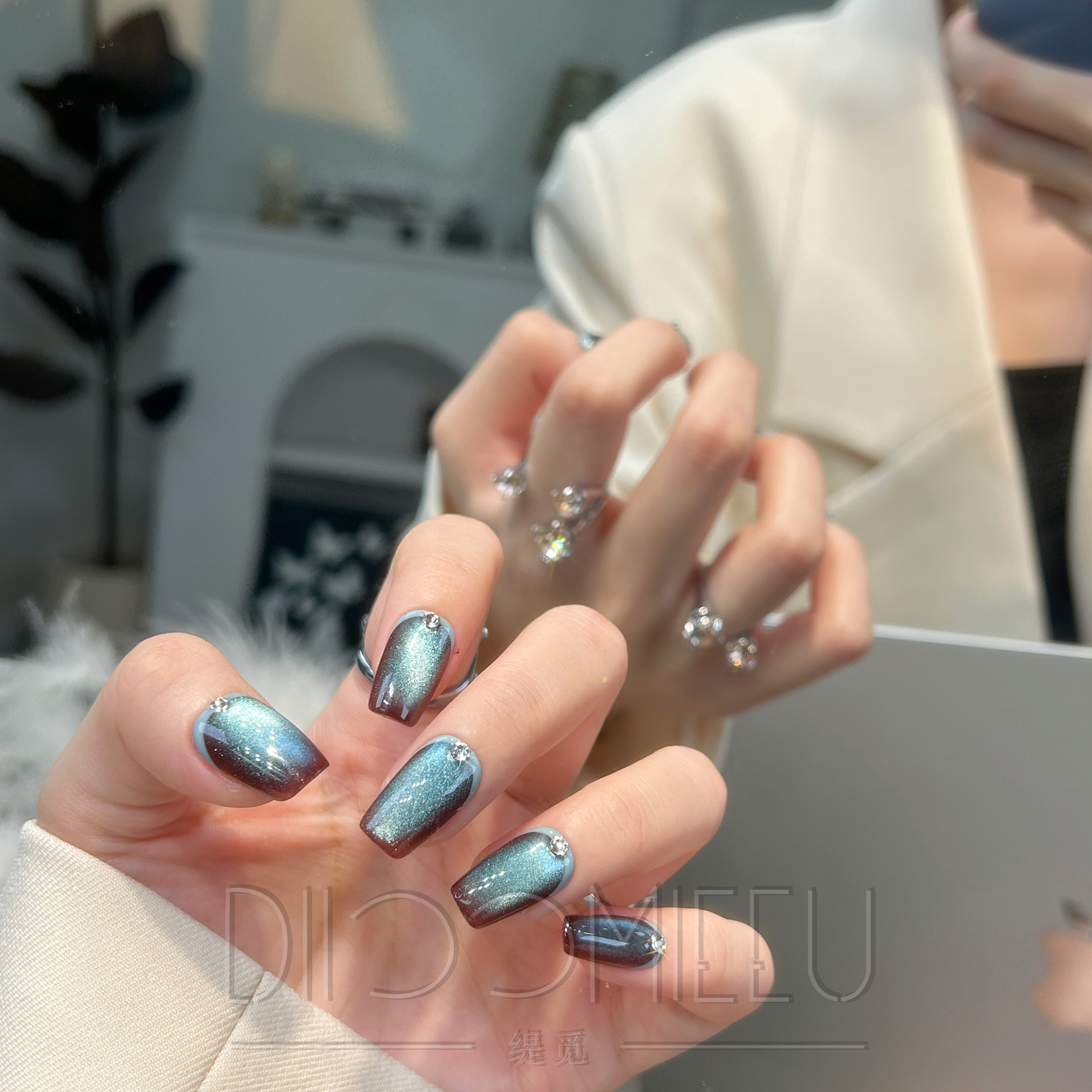 【冰吸生椰】缇觅轻奢全华子钻纯手工可拆卸式穿戴甲